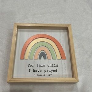 For this child I have prayed wood decor